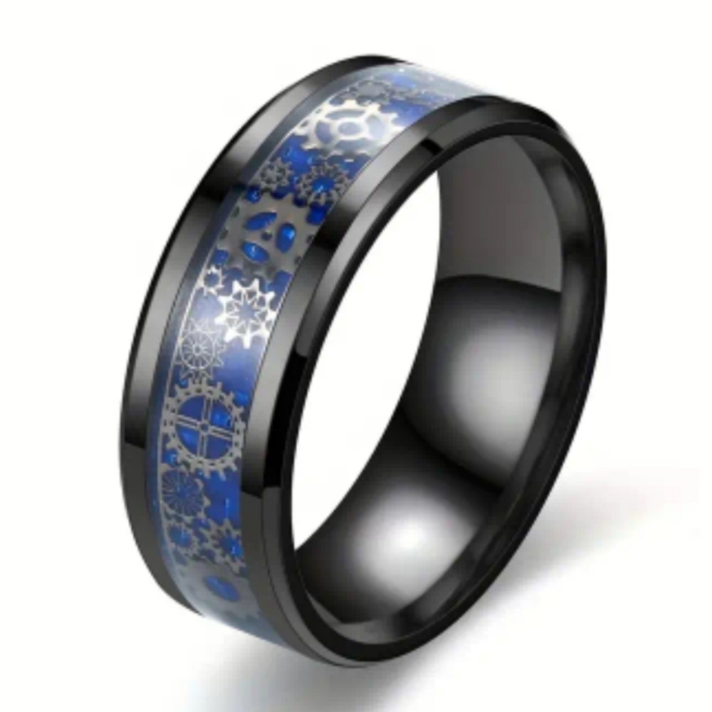 Stainless steel 8mm Steam punk gears ring choose color ask me 4 your size please